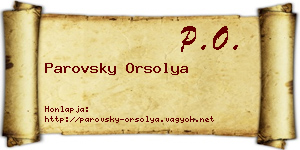 Parovsky Orsolya névjegykártya